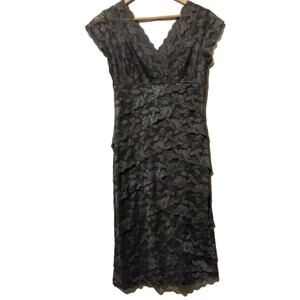 Y2K Gray Lace Dress Size 6 Party Cocktail Helene Blake